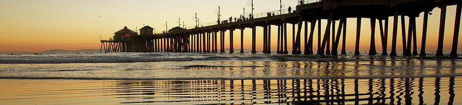 Huntington Beach Pier At Sunset #1 Photograph by Gregory Adams
