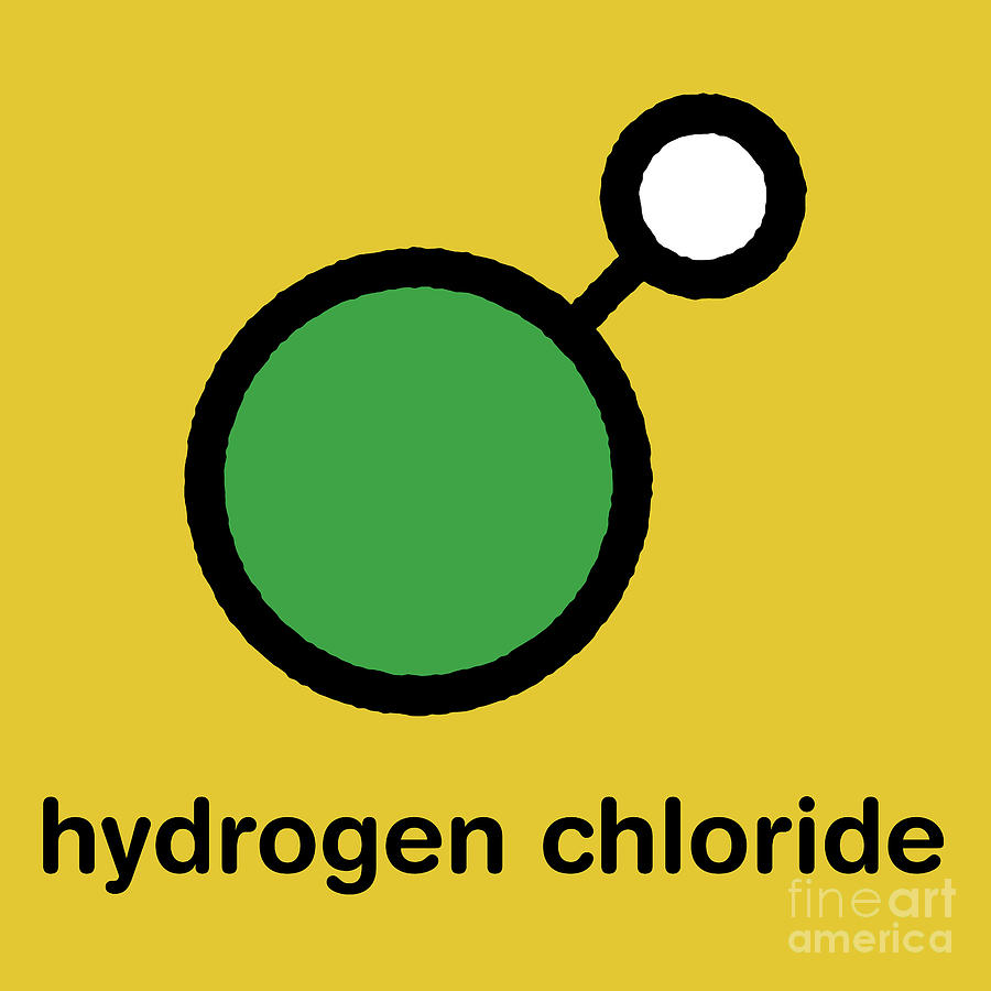 Hydrogen Chloride Molecule #1 Photograph by Molekuul/science Photo Library