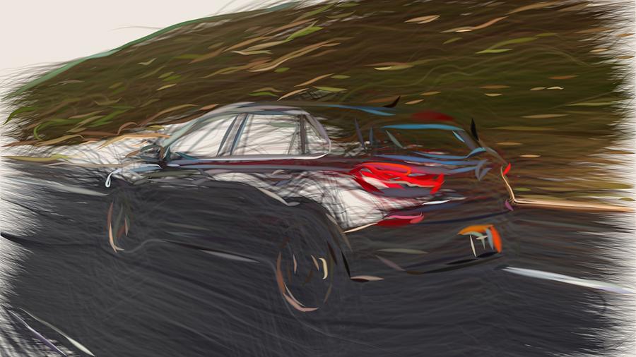 Hyundai Elantra GT Drawing #2 Digital Art by CarsToon Concept