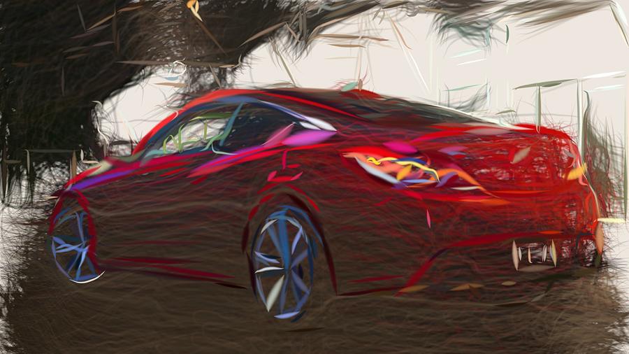 Hyundai Genesis Coupe Draw #1 Digital Art by CarsToon Concept