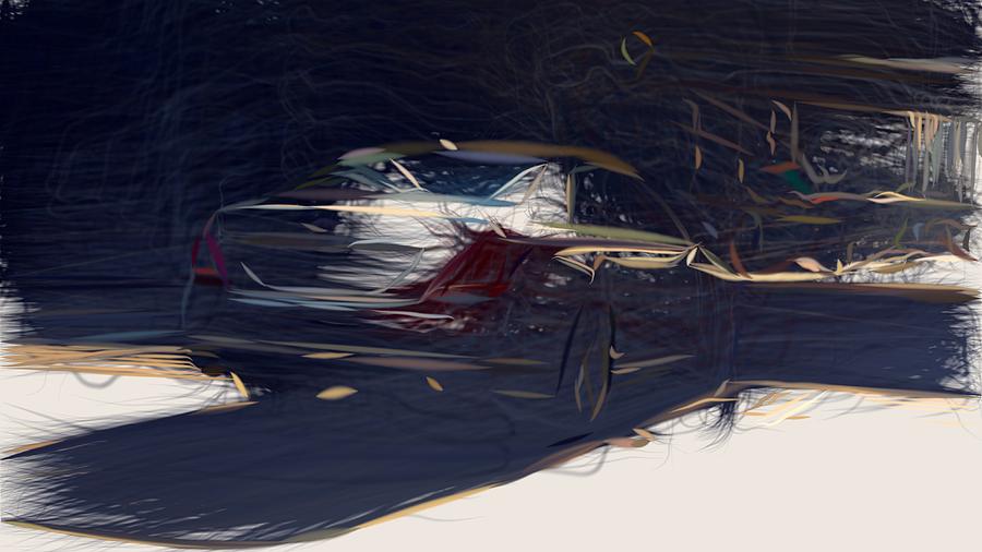 Hyundai Genesis G90 Drawing #2 Digital Art by CarsToon Concept