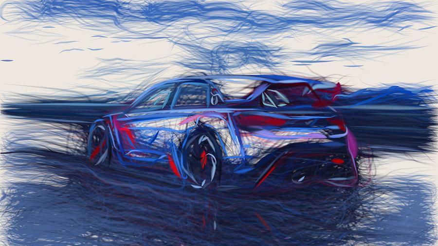Hyundai RN30 Draw #2 Digital Art by CarsToon Concept