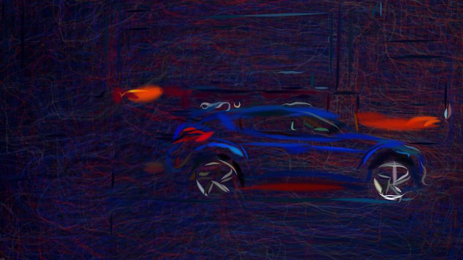 Hyundai Veloster Turbo R Spec Drawing #3 Digital Art by CarsToon Concept