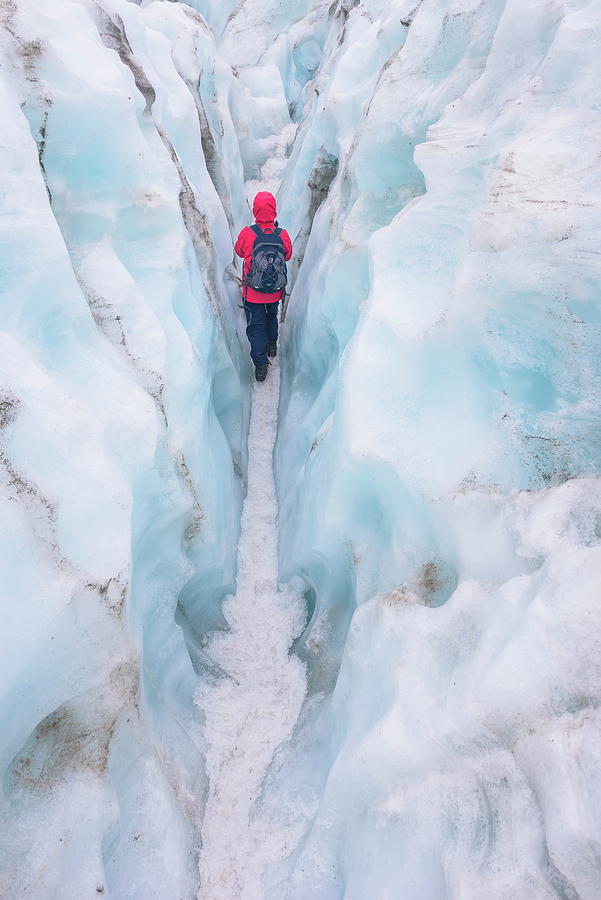 Ice Climber At Fox Glacier #1 Digital Art by Marco Simoni