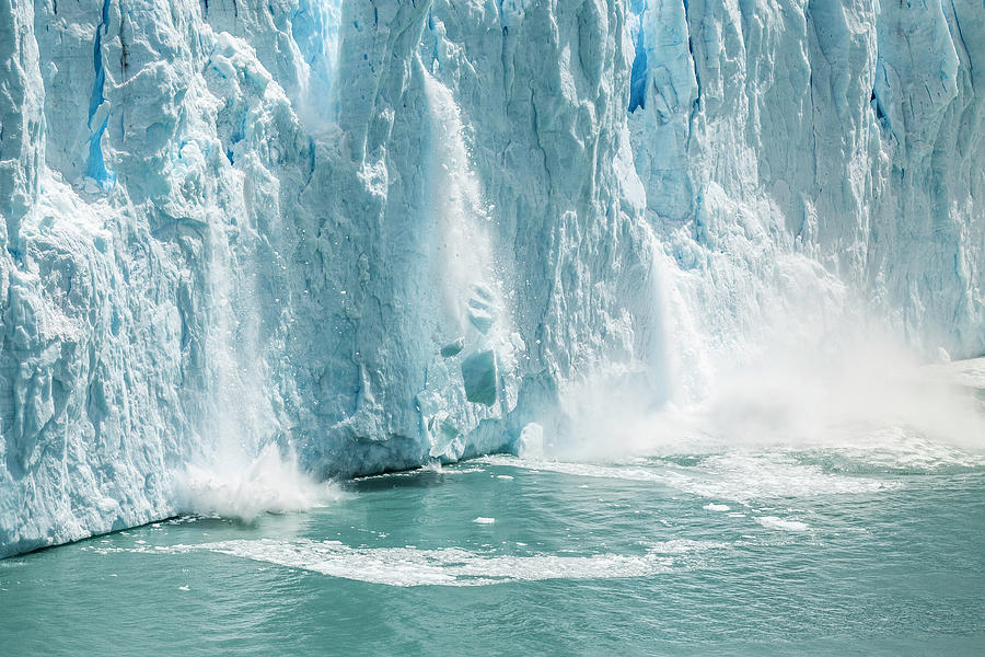 Ice From Perito Moreno Glacier Falling Into Lake Argentino, Los ...