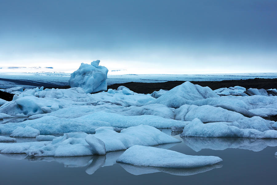 Nature Photograph - Icebergs In Fjallsarlon Glacial Lagoon #1 by Ivan Kmit