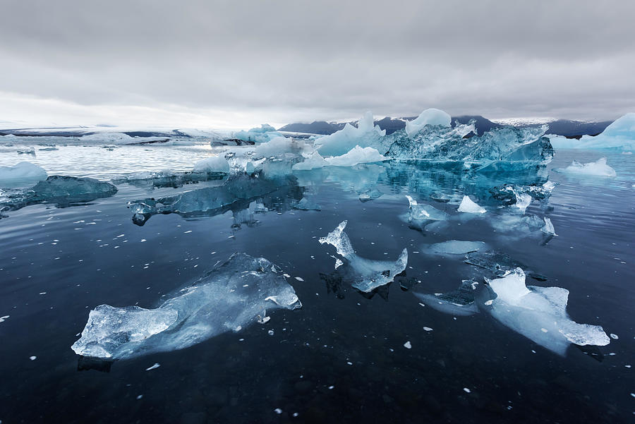 Nature Photograph - Icebergs In Jokulsarlon Glacial Lagoon #1 by Ivan Kmit