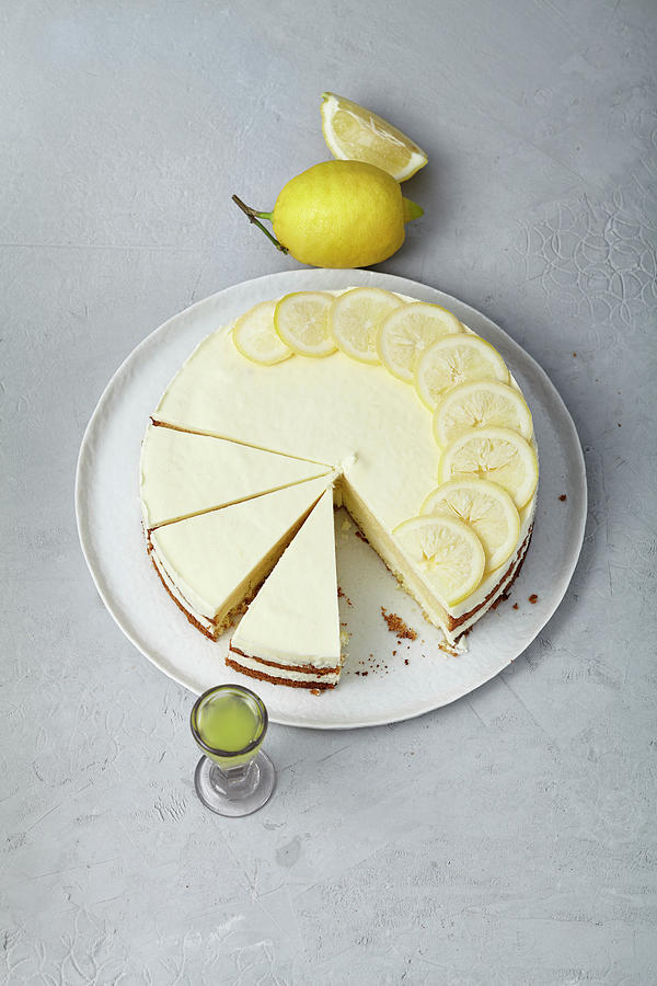 Iced Limoncello Curd Cream Cake #1 Photograph by Ulrike Holsten / Stockfood Studios