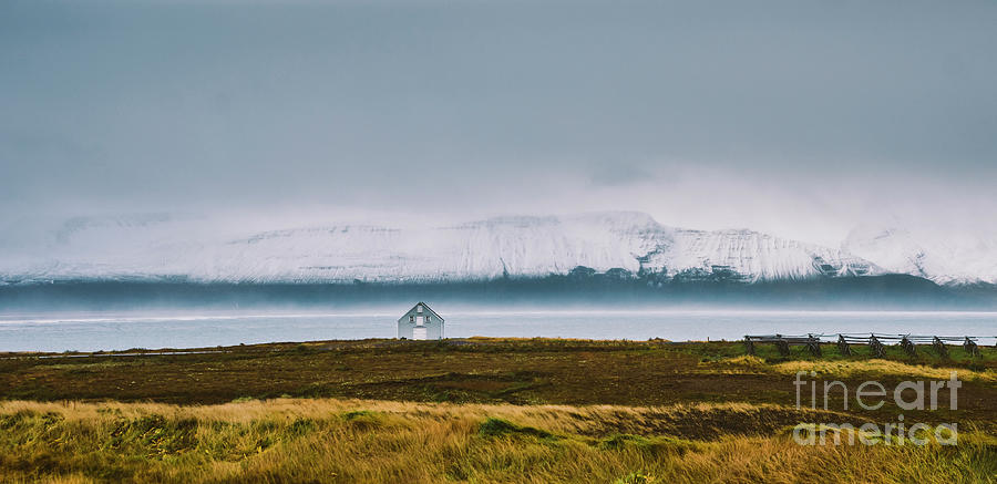 Icelandic Landscapes Full Of Green Grass, Sea And Blue Sky. Photograph