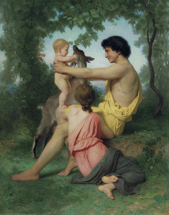William Adolphe Bouguereau Painting - Idyll - Ancient Family #1 by William-Adolphe Bouguereau