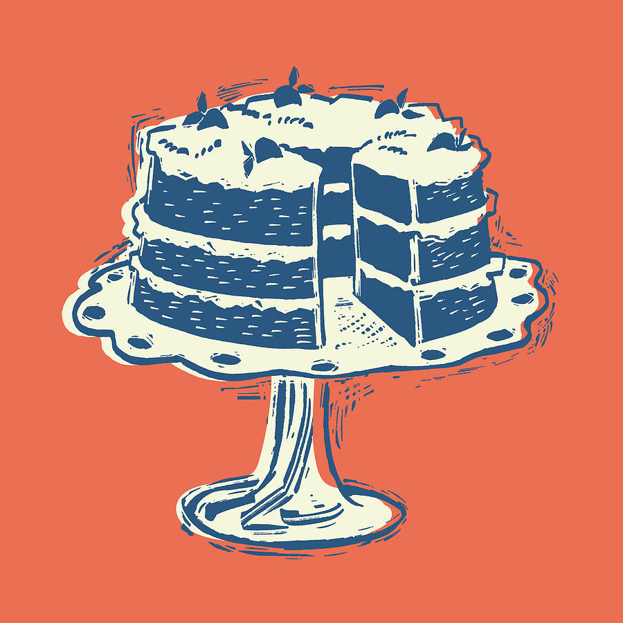 Illustration of cake Drawing by CSA Images - Fine Art America