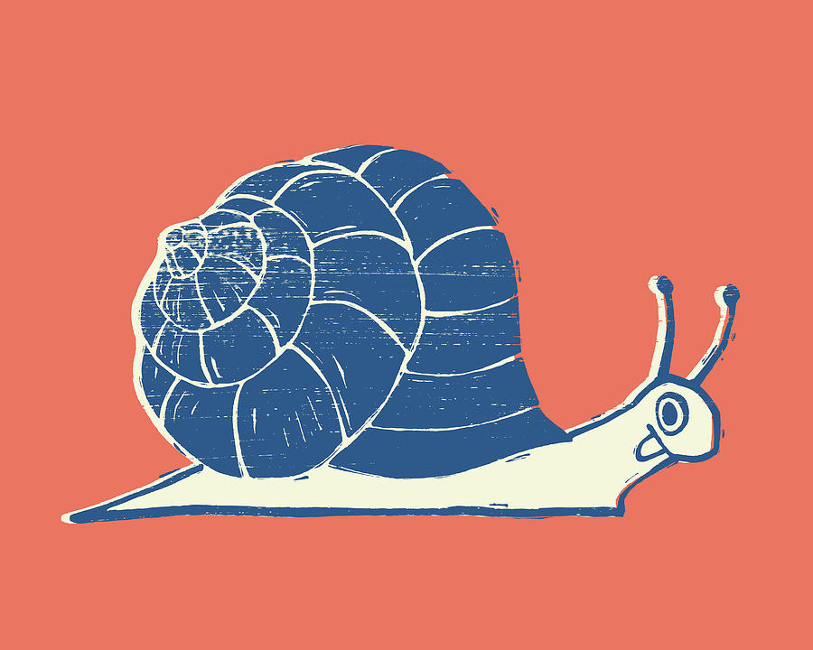 Illustration of cartoon snail Drawing by CSA Images - Pixels