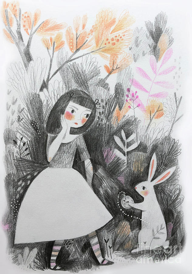 Rabbit Painting - Im Late #1 by Kate Cosgrove