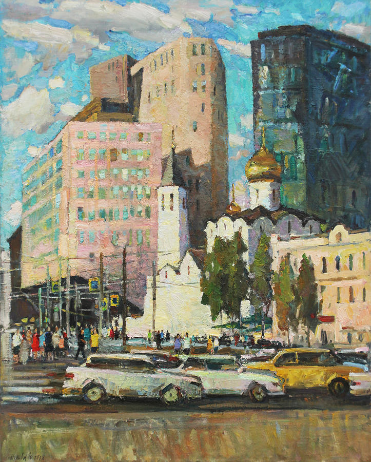 In The Center Of A Big City Painting By Juliya Zhukova Fine Art America