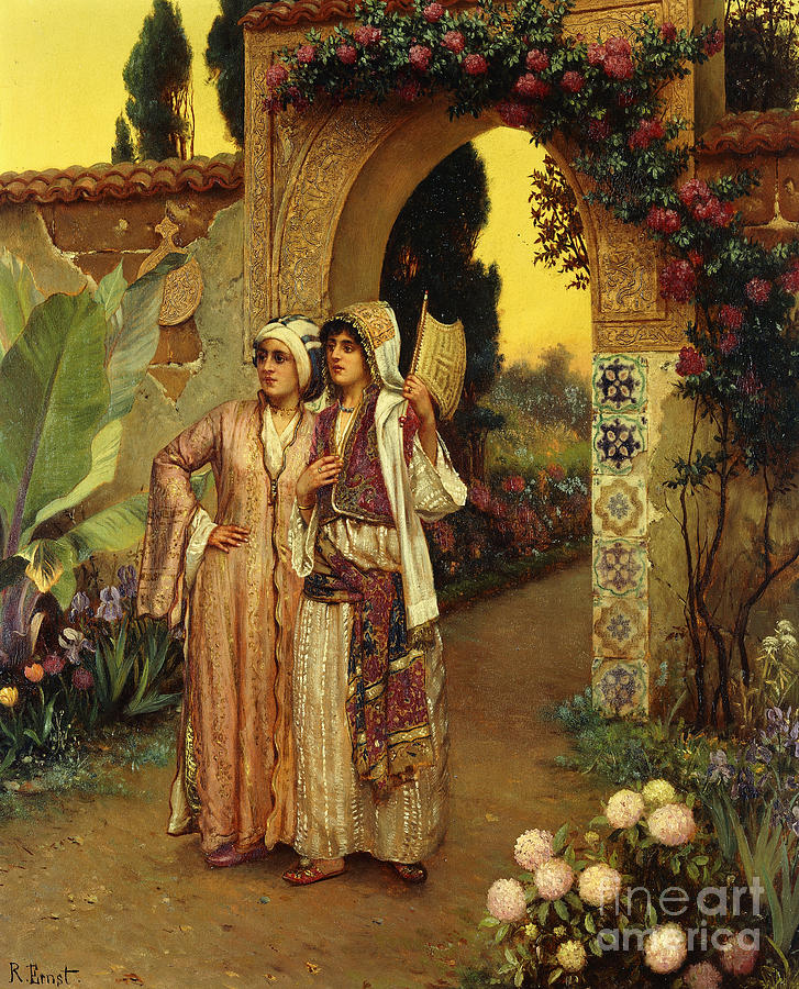 In The Garden Of The Harem Painting by Rudolphe Ernst