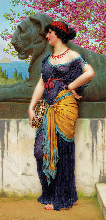 John William Godward Painting - In the Grove of the Temple of Isis #1 by John William Godward