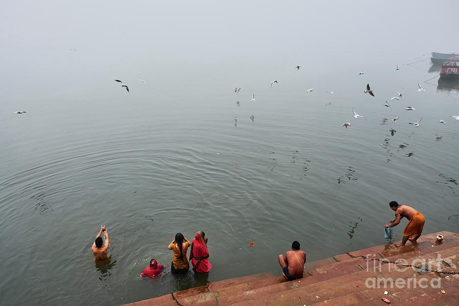 India, Varanasi Benares, Ghats #1 Photograph by Tuul & Bruno Morandi