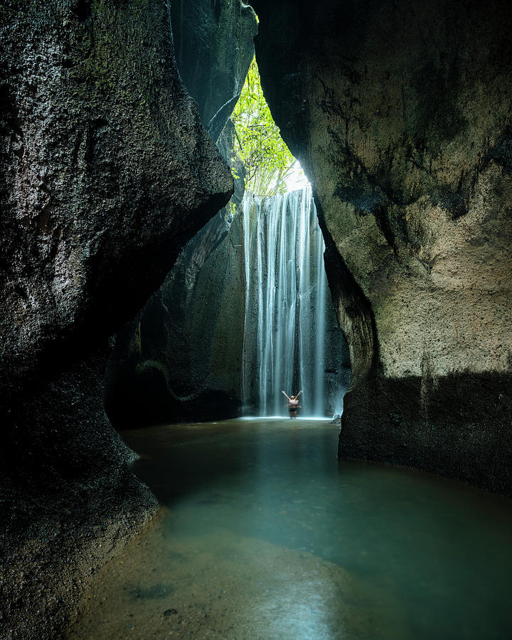 Indonesia, Bali Island, Bali, Tukad Cepung Waterfall #1 Digital Art by Ben Pipe