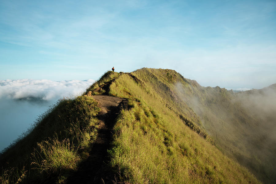 Indonesia, Bali Island, Bali, View At Sunrise From Summit Of Mount ...