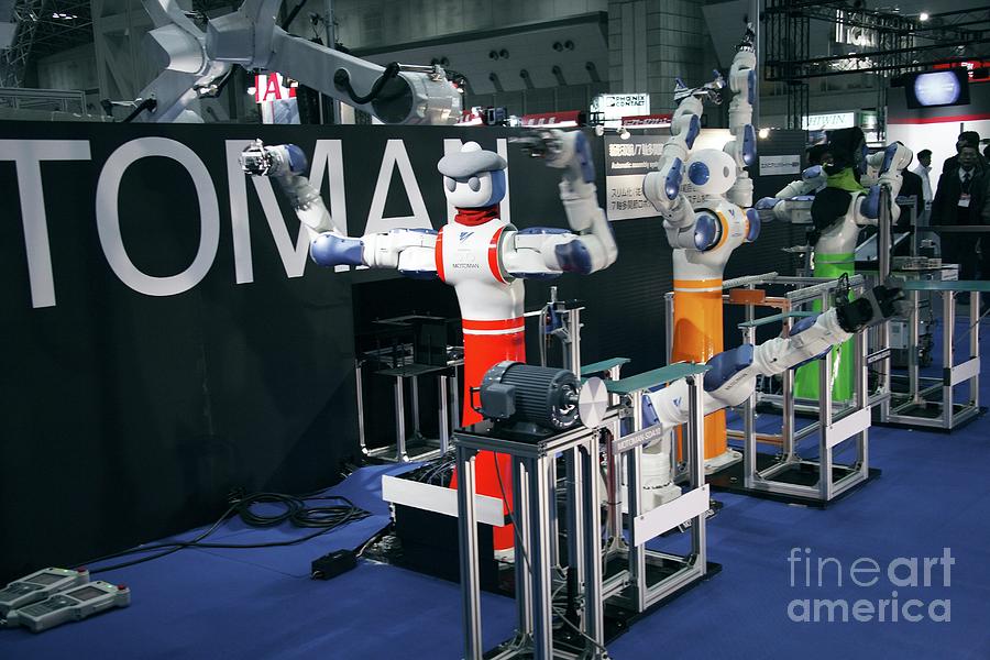 Industrial Production Line Robots #1 Photograph by Andy Crump/science Photo Library