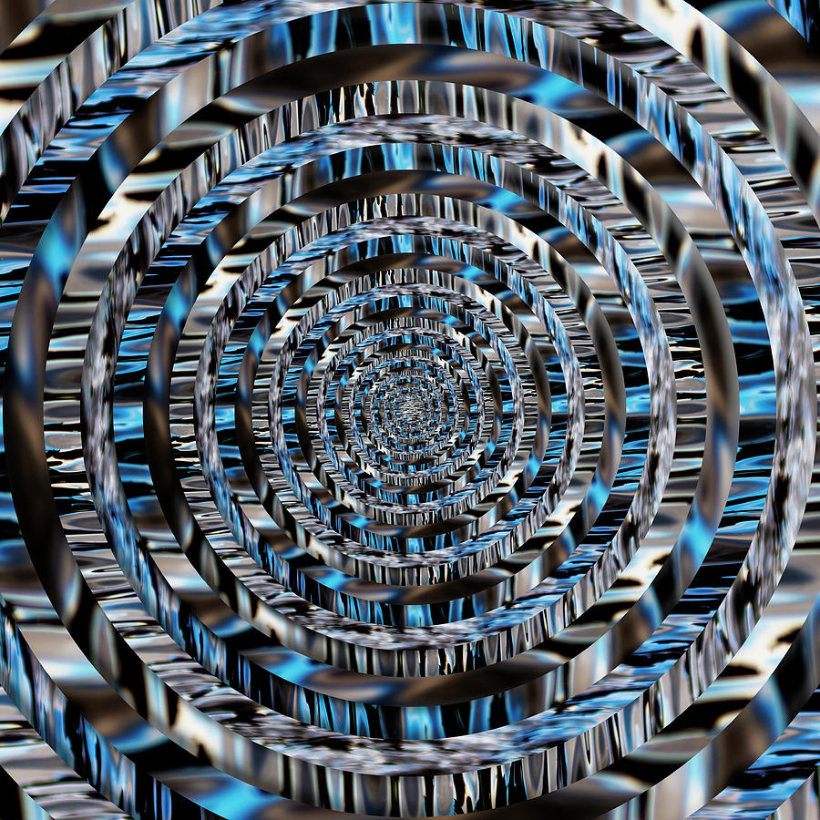 Nature Digital Art - Infinity Tunnel Metallic Ripples by Pelo Blanco Photo