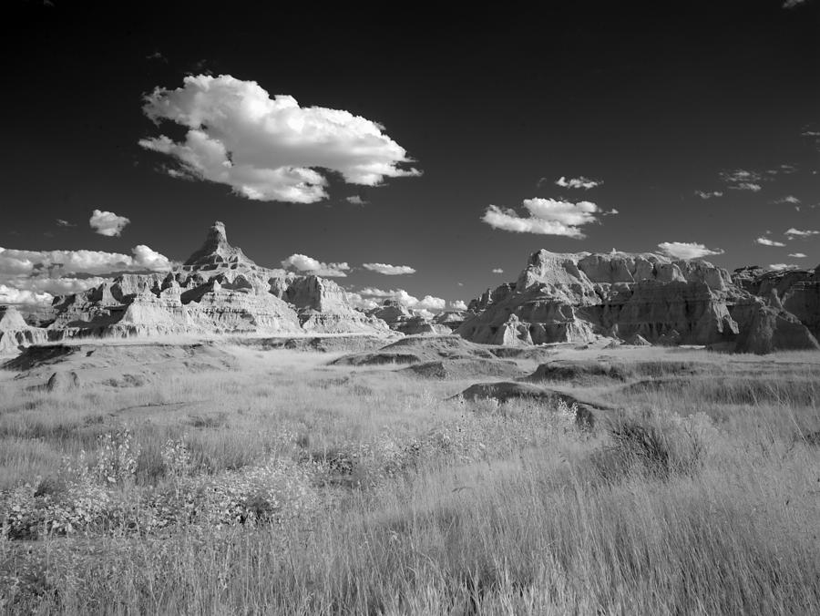 Infrared view of the Badlands. Badlands National Park, South Dakota #1 Painting by 