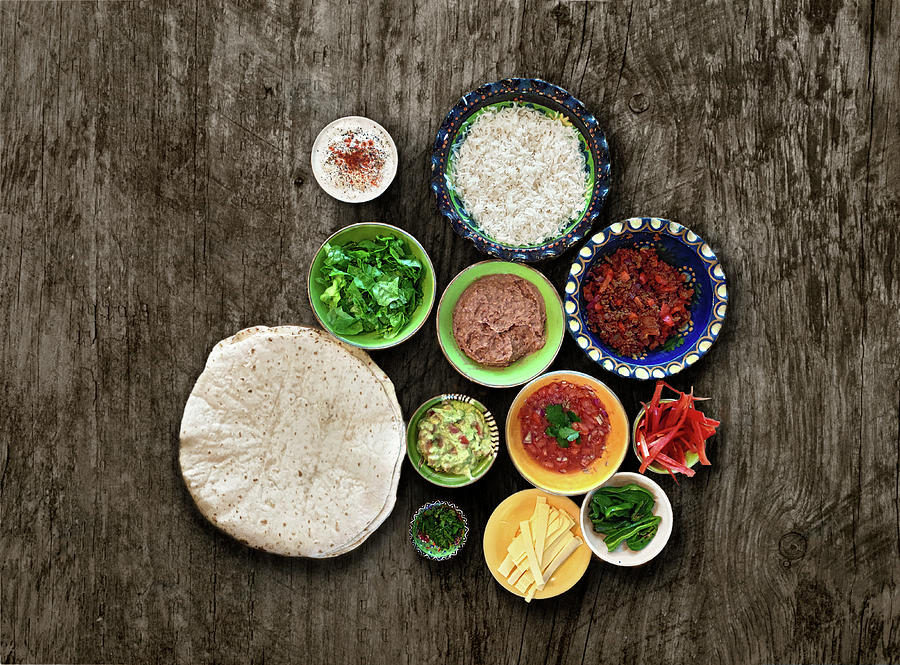 Ingredients For Tortilla Wraps #1 Photograph by Petr Gross