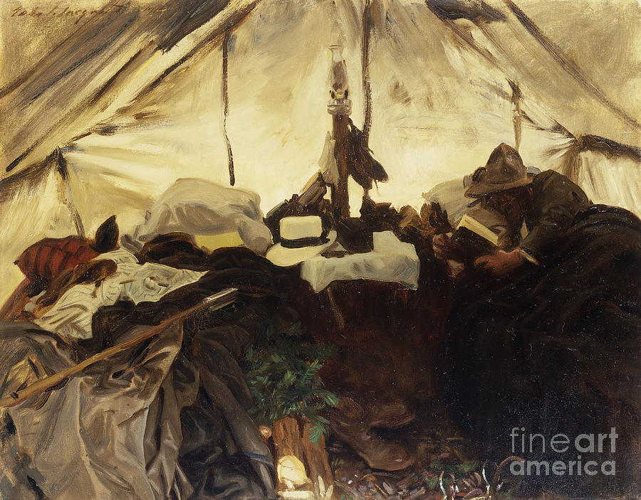 Inside A Tent In The Canadian Rockies, 1916 Painting by John Singer Sargent