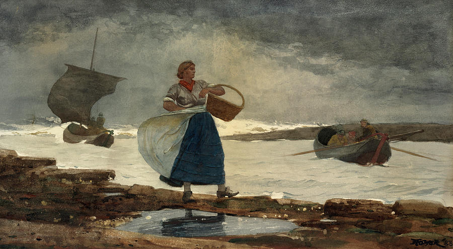 Winslow Homer Painting - Inside the Bar, 1883 #1 by Winslow Homer