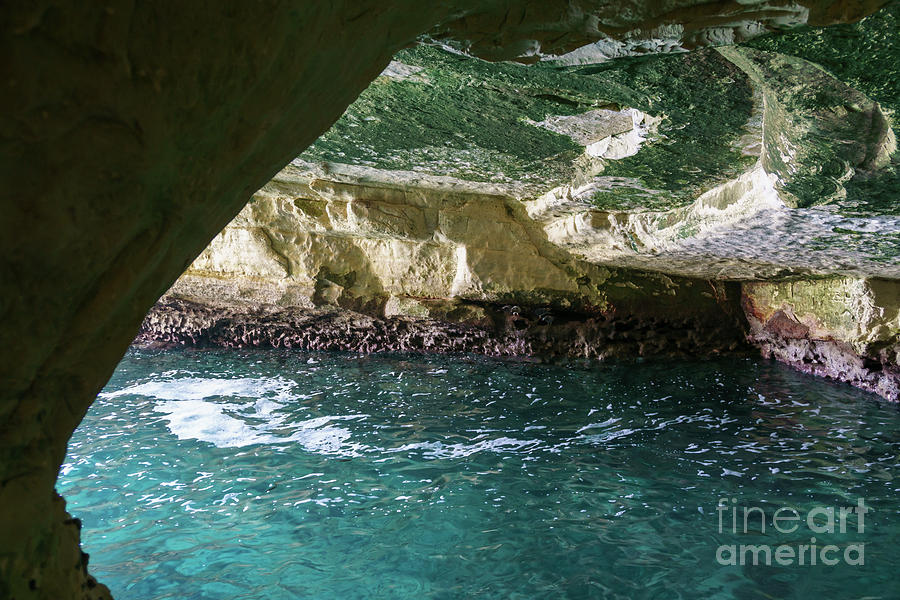 Inside the littoral cave at Rosh Hanikra grottoes in northern Is #1 Photograph by William Kuta