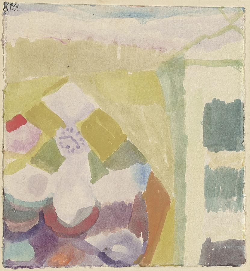 Paul Klee Painting - Interieur Mit Der Uhr by Paul Klee