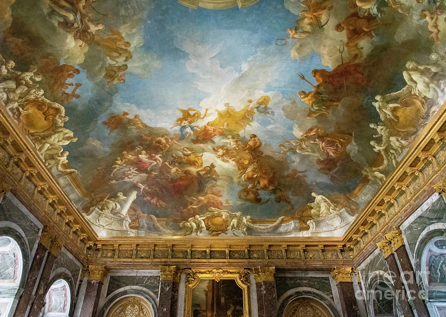 Interior Ceilings Amazing Paintings Palace of Versailles Paris France #1 Photograph by Wayne Moran