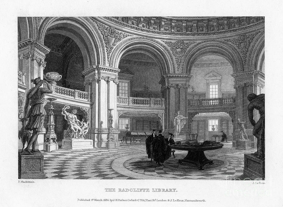 Interior Of The Radcliffe Library #1 Drawing by Print Collector
