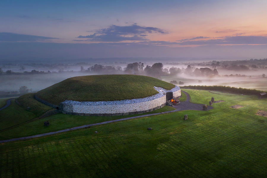 Prehistoric Digital Art - Ireland, Meath, Donore, Newgrange Is A Prehistoric Monument In County Meath, Located 4km From Slane On The North Side Of The River Boyne #1 by Massimo Ripani