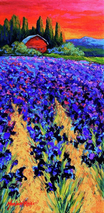 Nature Painting - Iris Farm #1 by Marion Rose