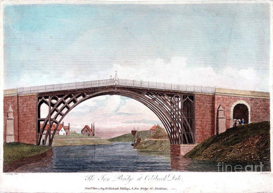 Bridge Drawing - Iron Bridge Across The Severn #1 by Print Collector
