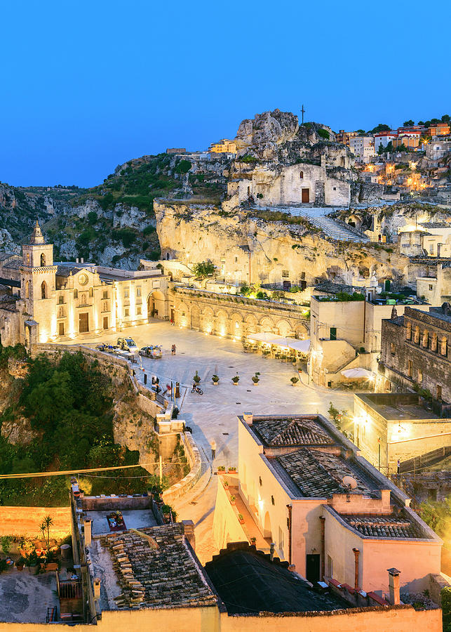 Prehistoric Digital Art - Italy, Basilicata, Matera District, Matera, Sassi Di Matera, The Typical Districts Of The Old Town Carved Out Of The Rocks #1 by Luigi Vaccarella