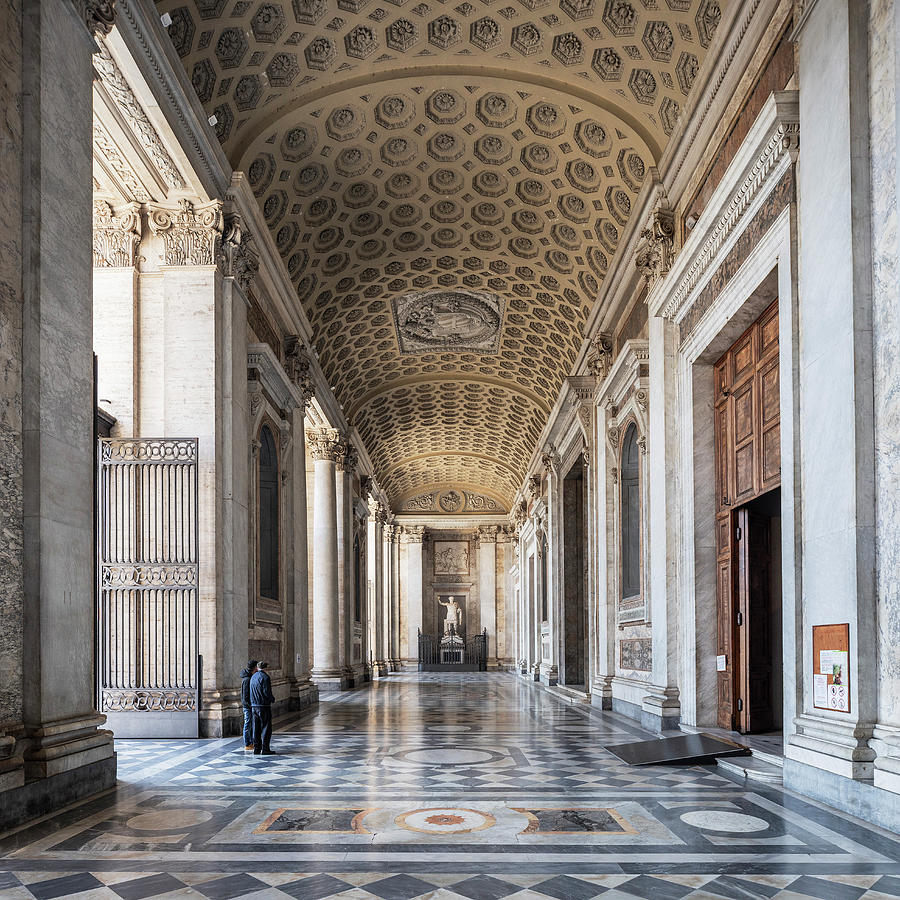 Italy, Latium, Roma District, Seven Hills Of Rome, Rome, Basilica Of St John Lateran, Interior Of The Basilica #1 Digital Art by Luigi Vaccarella