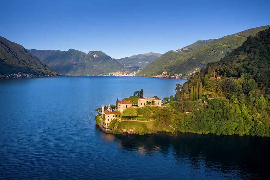 Italy, Lombardy, Como District, Como Lake, Lenno, Villa Del Balbianello In Tremezzina On Lake Como #1 Digital Art by Massimo Ripani