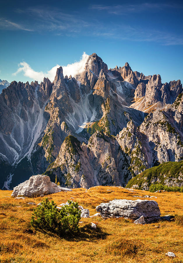 Italy, Veneto, Belluno District, Alps, Dolomites, Cadore, Misurina, Cadini Di Misurina Group #1 Digital Art by Olimpio Fantuz