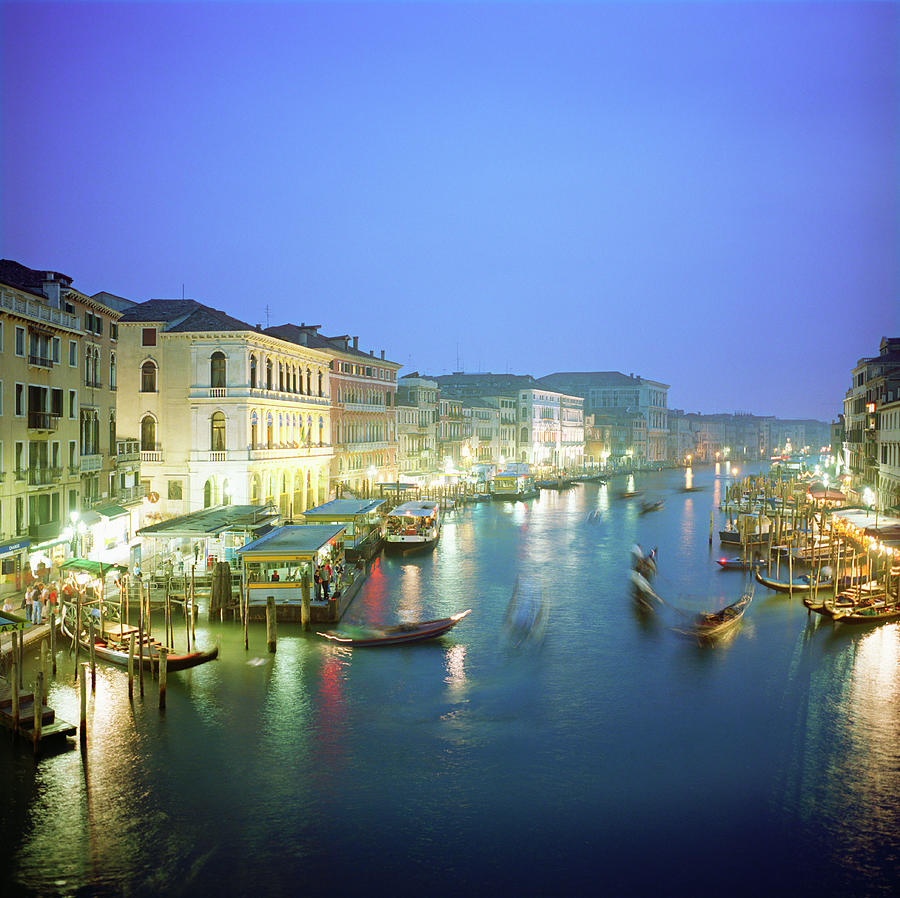 Italy, Venice, Gondolas On Grand Canal #1 Photograph by Silvia Otte