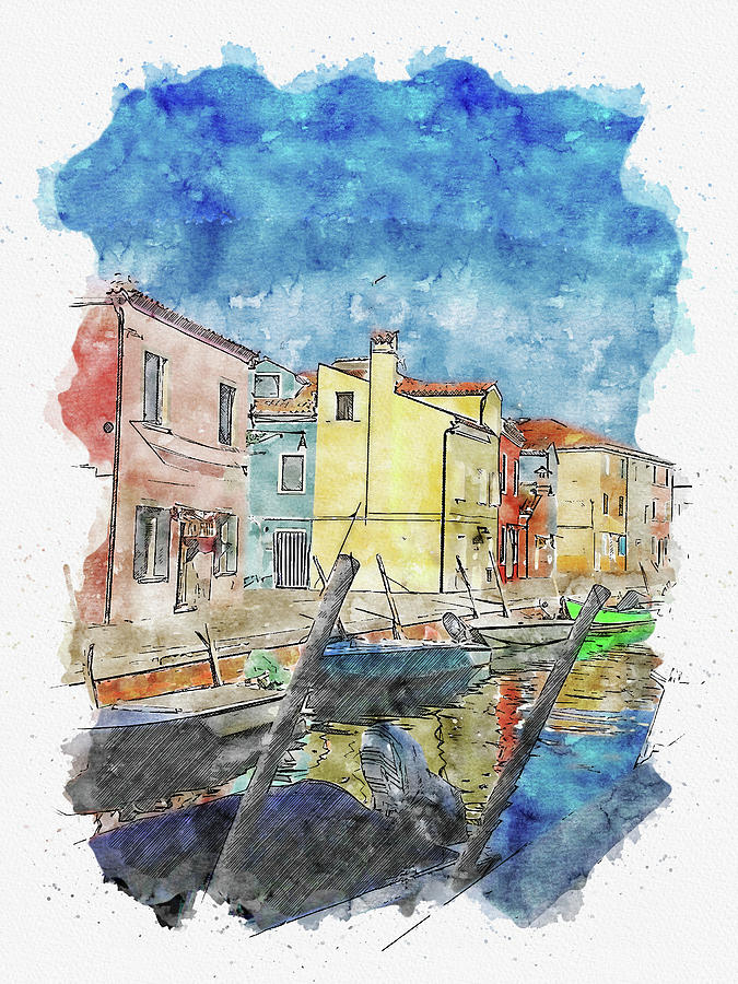 Italy #watercolor #sketch #italy #house #1 Digital Art by TintoDesigns