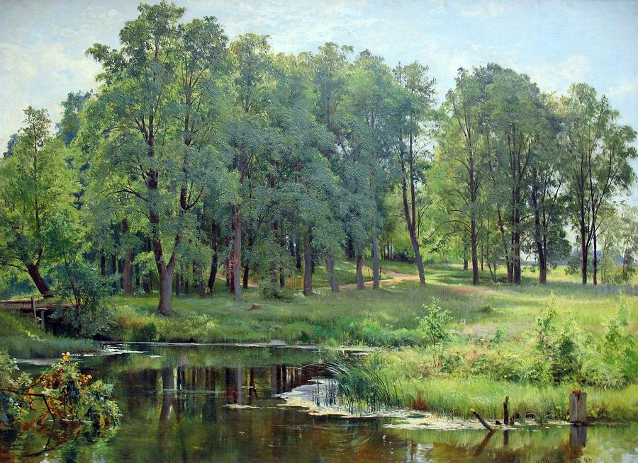 Ivan Shishkin - In the Park 1897 #1 Painting by Celestial Images