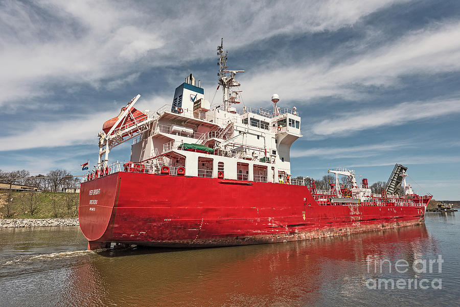 Iver Bright Tanker On The Manistee River by Sue Smith Iver Bright Tanker On The Manistee River by Sue Smith