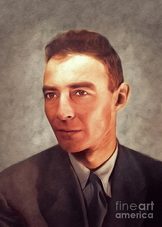 Vintage Painting - J. Robert Oppenheimer, Famous Scientist #1 by Esoterica Art Agency