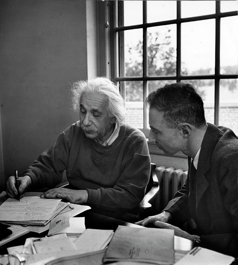 J. Robert Oppenheimer;Albert Einstein #1 Photograph by Alfred Eisenstaedt
