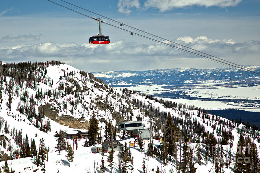 Jackson Hole Big Red Tram In The Tetons Photograph by Adam Jewell