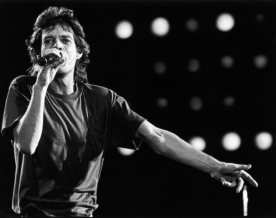 The Rolling Stones Photograph - Jagger onstage At Live Aid #2 by Dmi