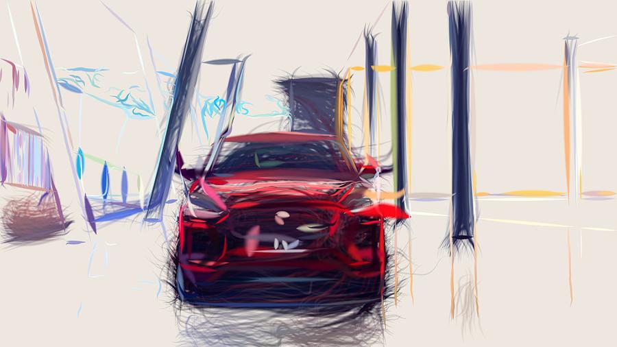 Jaguar E PACE Drawing #2 Digital Art by CarsToon Concept