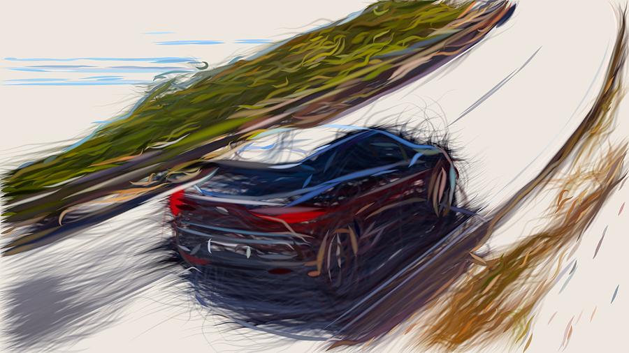 Jaguar I Pace Drawing #2 Digital Art by CarsToon Concept